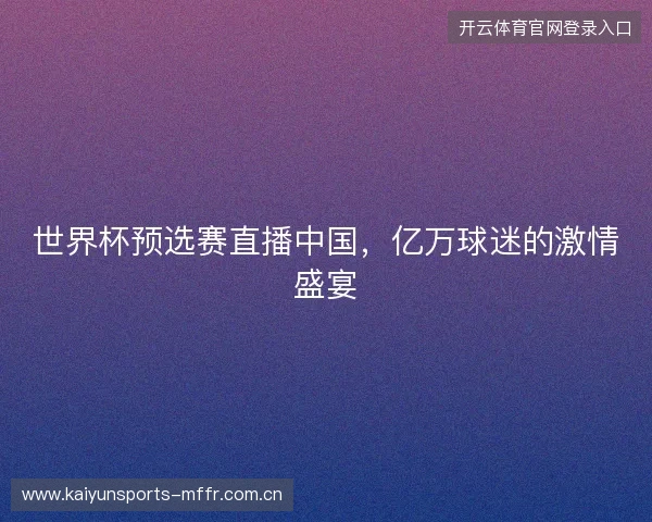 世界杯预选赛直播中国，亿万球迷的激情盛宴