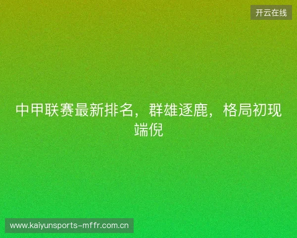 中甲联赛最新排名，群雄逐鹿，格局初现端倪